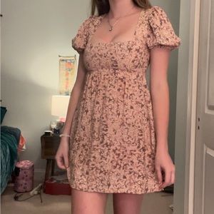 BROWN FLORAL BABYDOLL DRESS 🤎🍦